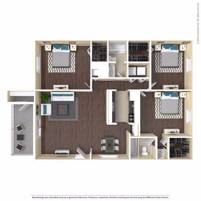 3 Beds • 2 Bath 1606 floor plan